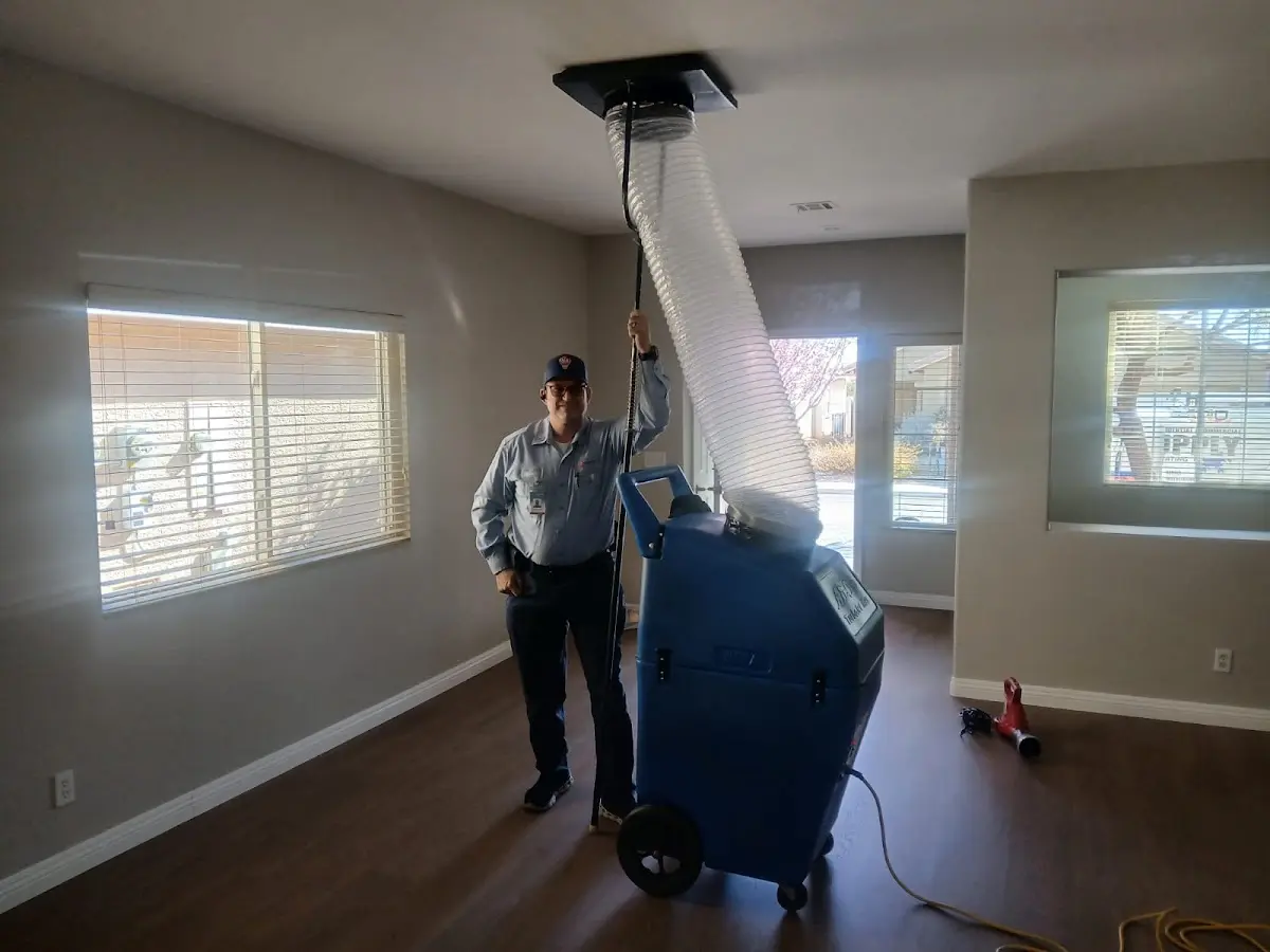 Professional Dryer Vent Cleaning work inside a Highgrove home